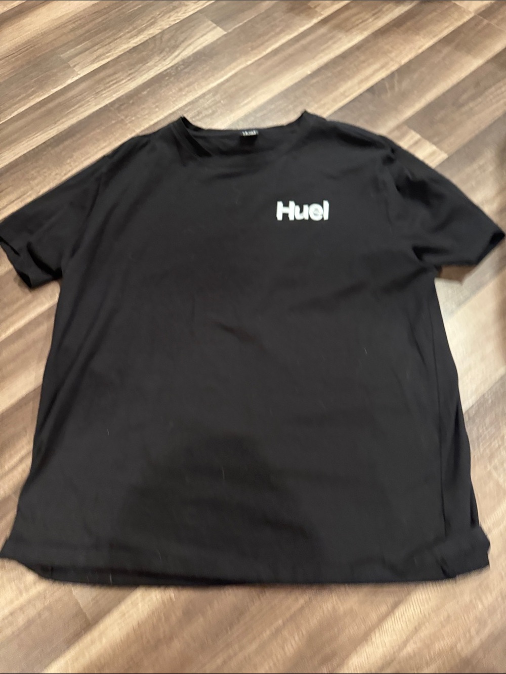 HUE Men's Black Short-Sleeve Logo Tee